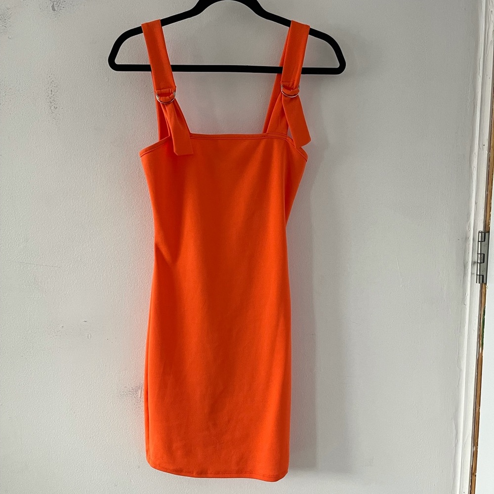 Bright orange dress